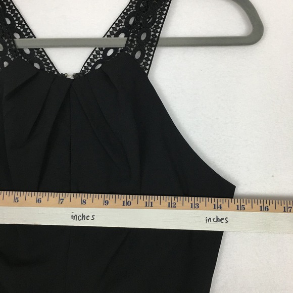 New Lush Lace Trim Black Jumpsuit Size Small - Picture 4 of 13